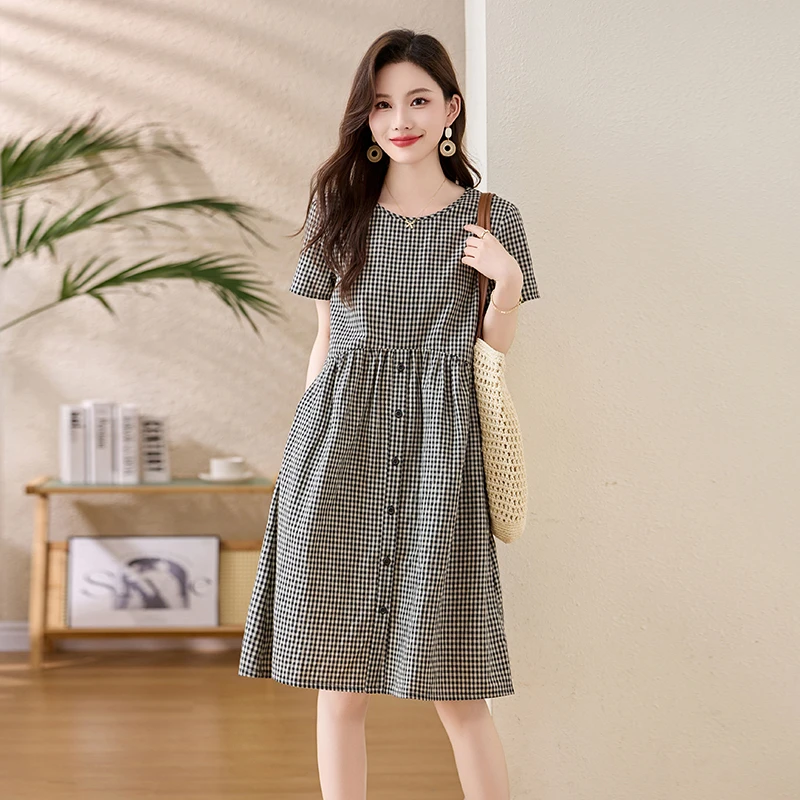 休闲衬衫式连衣裙女夏季2025新款气质轻奢高级感减龄显瘦时尚裙子