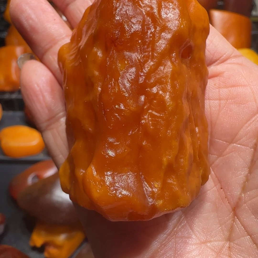 定制琥珀未镶嵌自**心专属定制