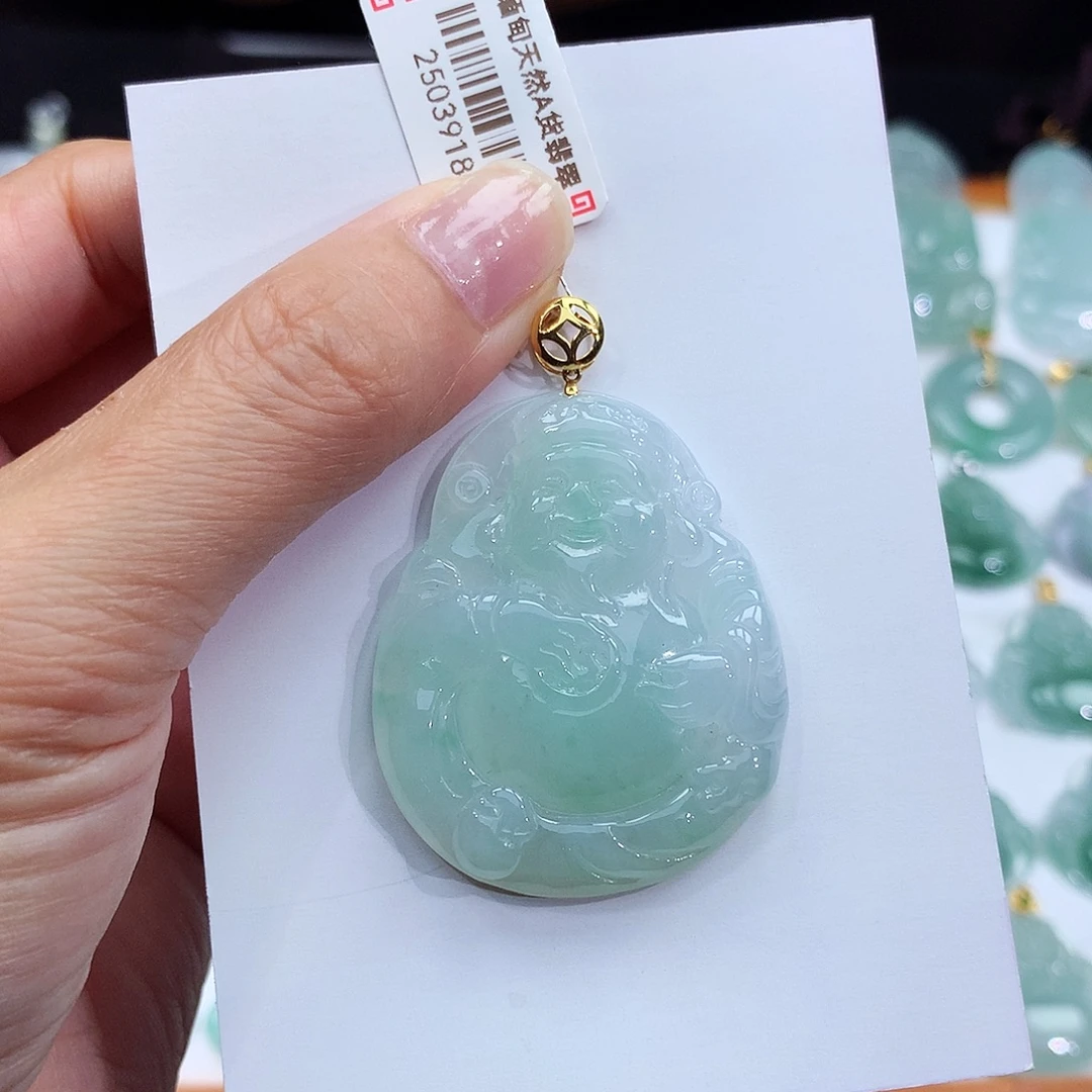 颈饰18K金镶嵌翡翠翡翠吊坠