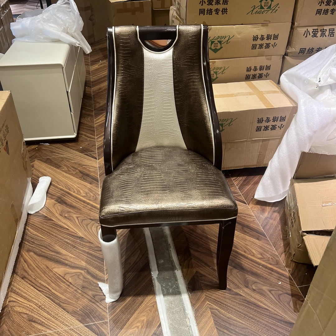 美式乡村高档皮艺餐椅两把起拍