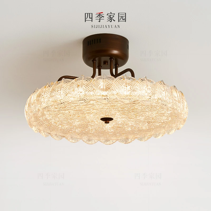 法式中古主卧室吸顶灯现代简约全光谱2025新款客厅主灯轻奢高级感
