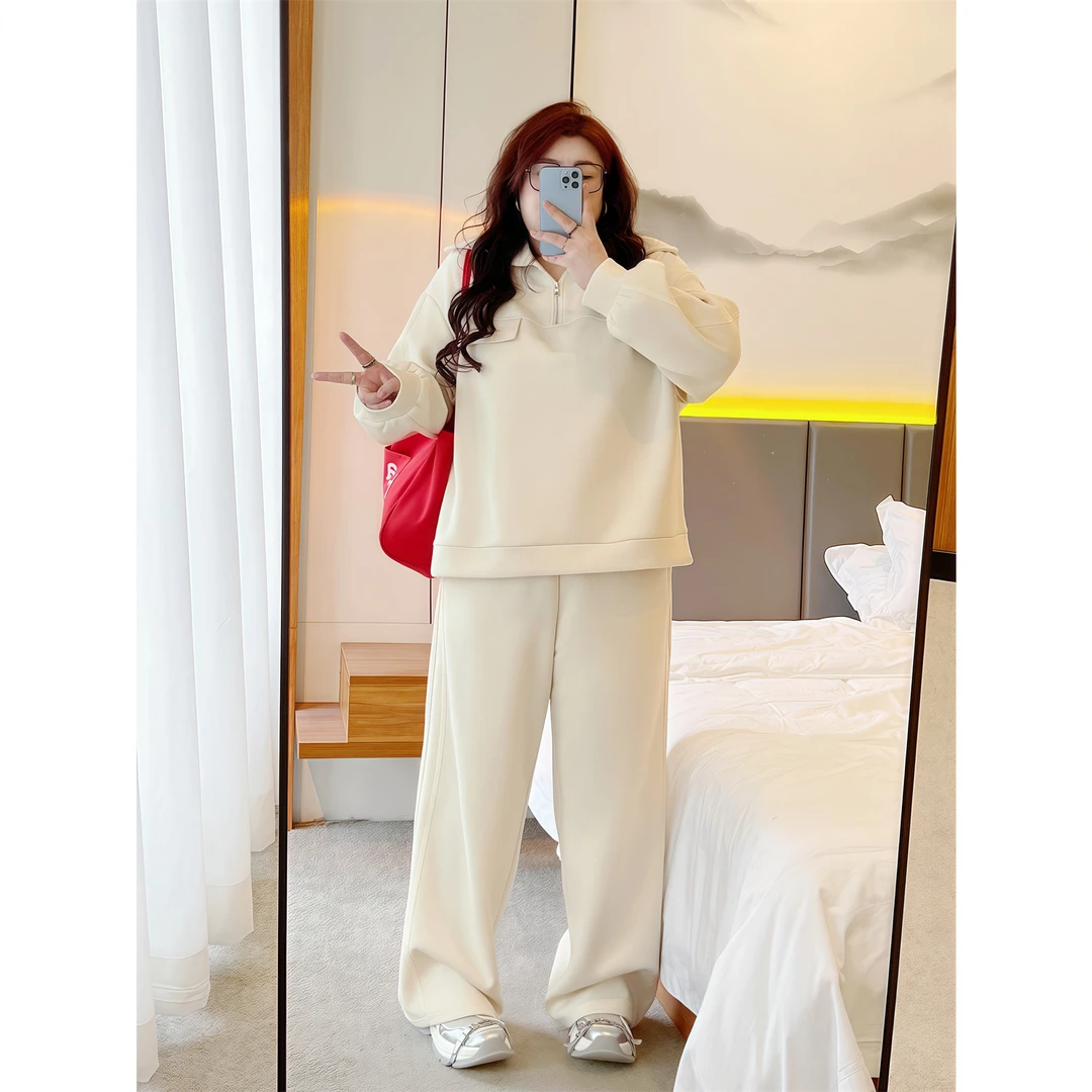 断码捡漏~安卡拉韵 / 设计师款空气层卫衣套装18125花契胖mm200斤