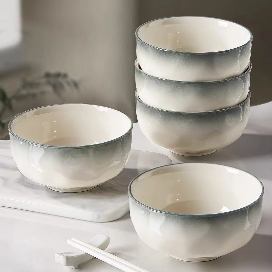 日式碗家用饭碗网红陶瓷米饭碗新款高颜值釉下彩吃饭瓷碗家用碗盘