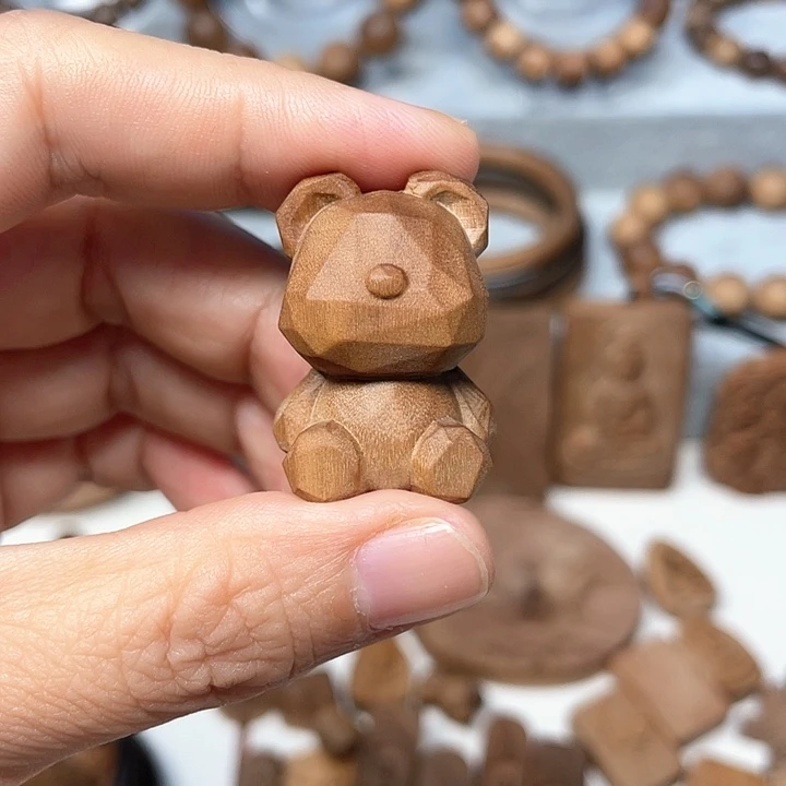 檀香木老山檀小熊配件