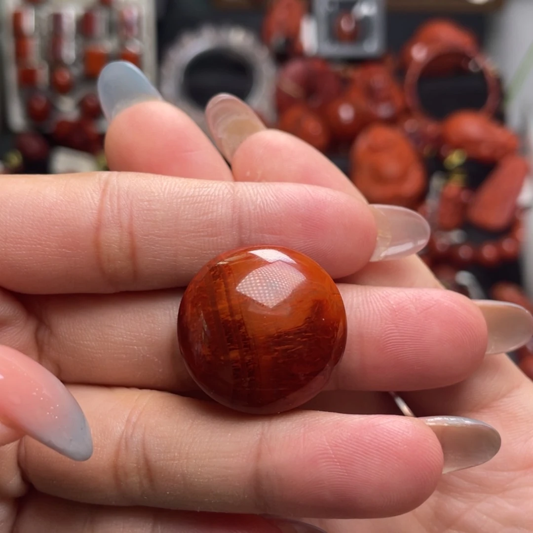 【闪购商品】未镶嵌火焰纹圆牌南红玛瑙