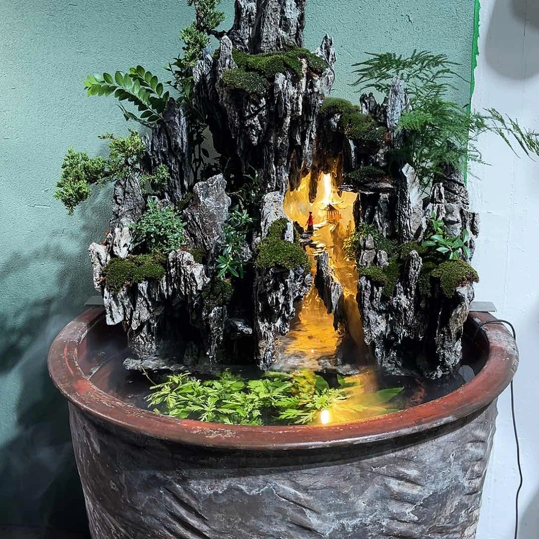 无花朵古法缸景观悬空