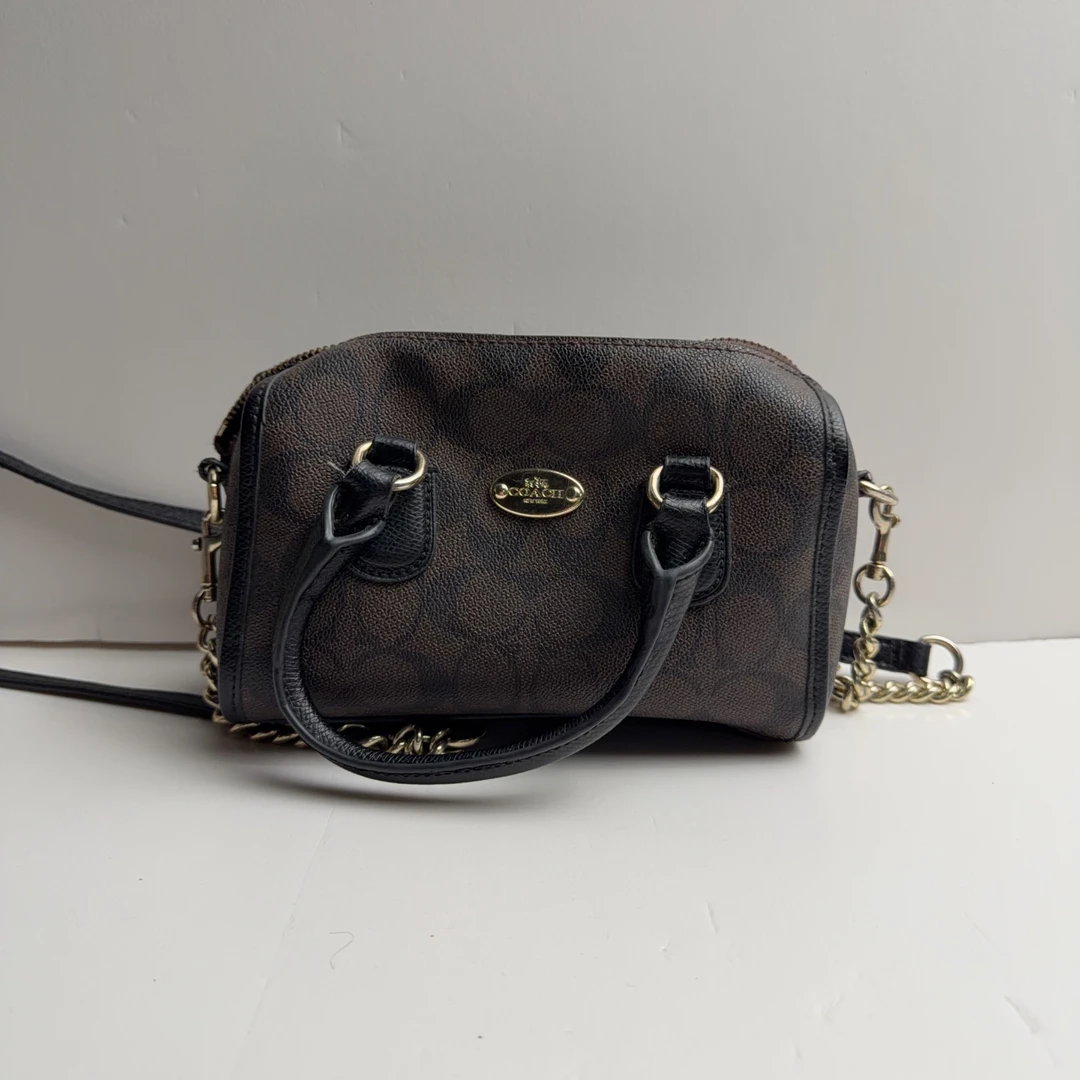 95新 COACH/蔻驰 蔻驰棕色花波士顿