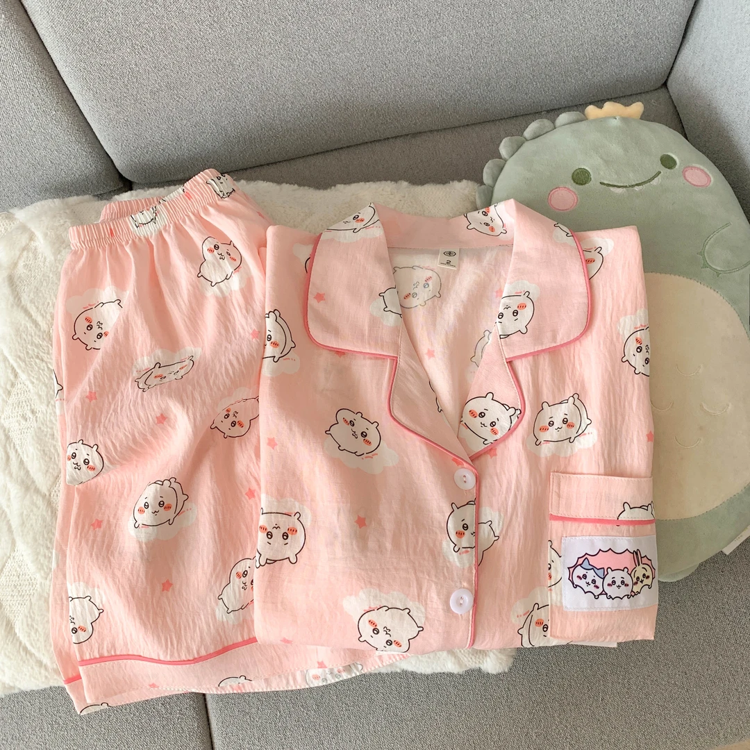 夏季新款云朵吉伊套装面料舒适等各种卡通睡衣云朵棉质量舒适透气