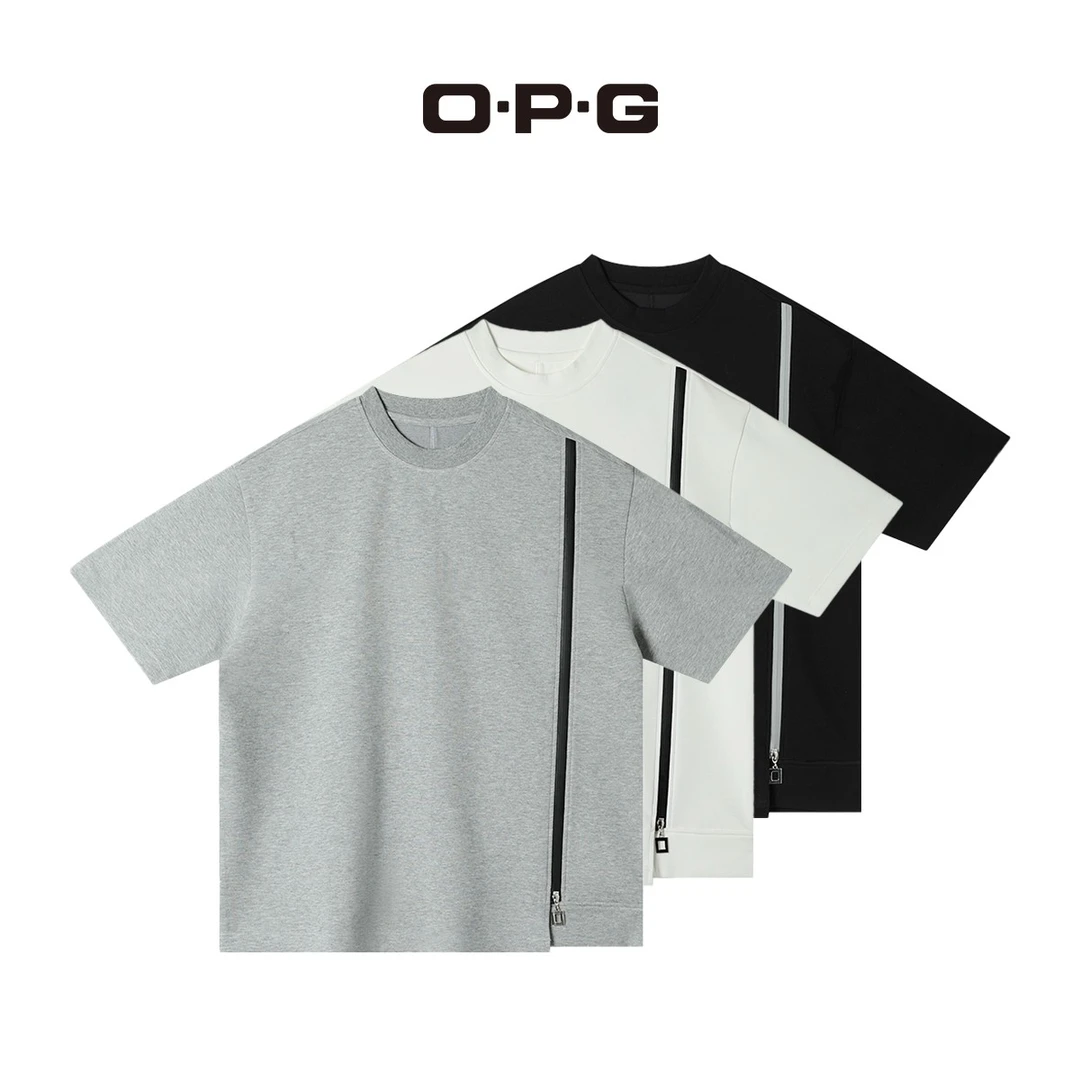 遥发服装【拉链结构轻盈柔软T恤】情侣夏季新款休闲短袖上衣6003