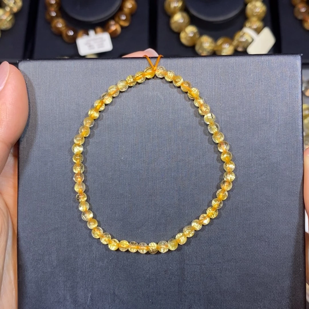 北***艺未镶嵌水晶手链钛晶手链3.8mm 瑾