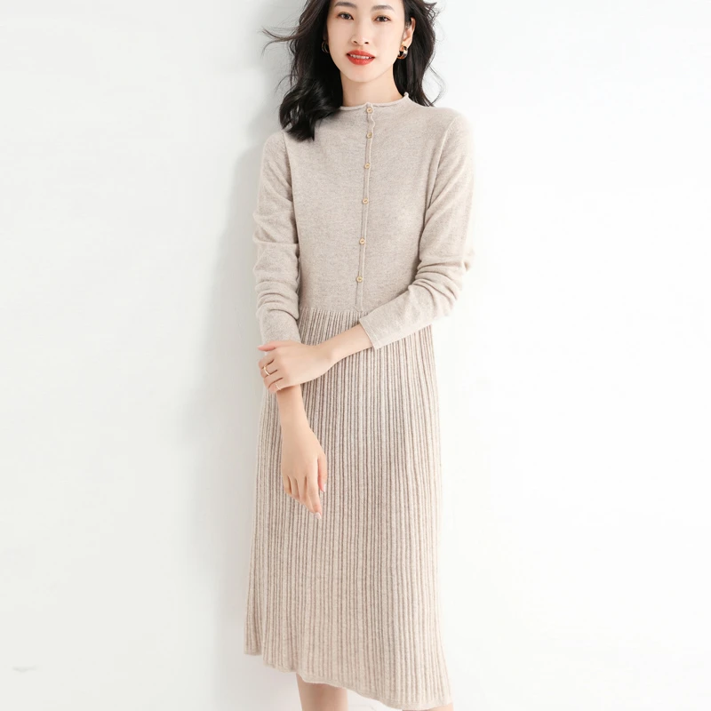 A371拼接长裙连衣裙