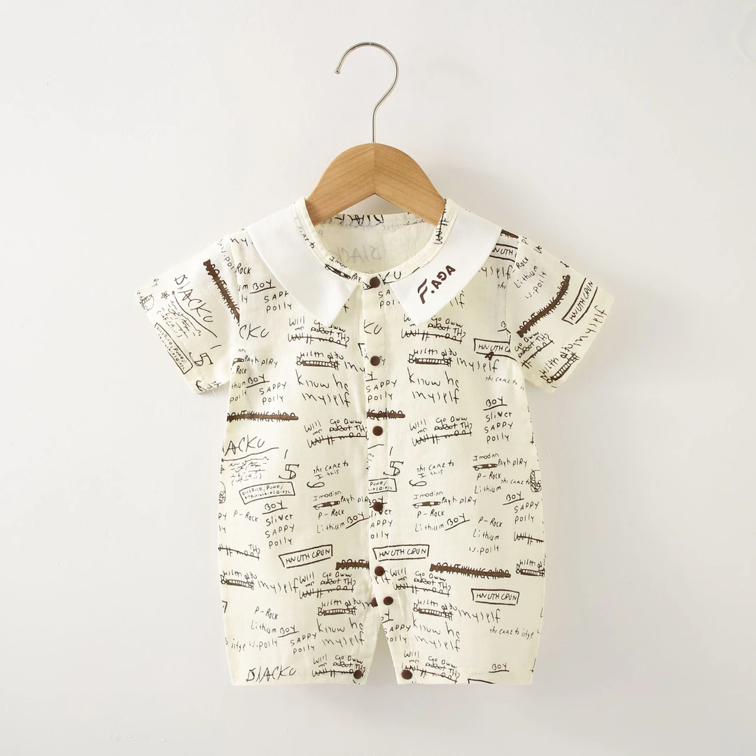 婴儿短袖连体衣婴幼衣服宝宝夏装小孩0-6-12月夏季新生儿纯棉薄款