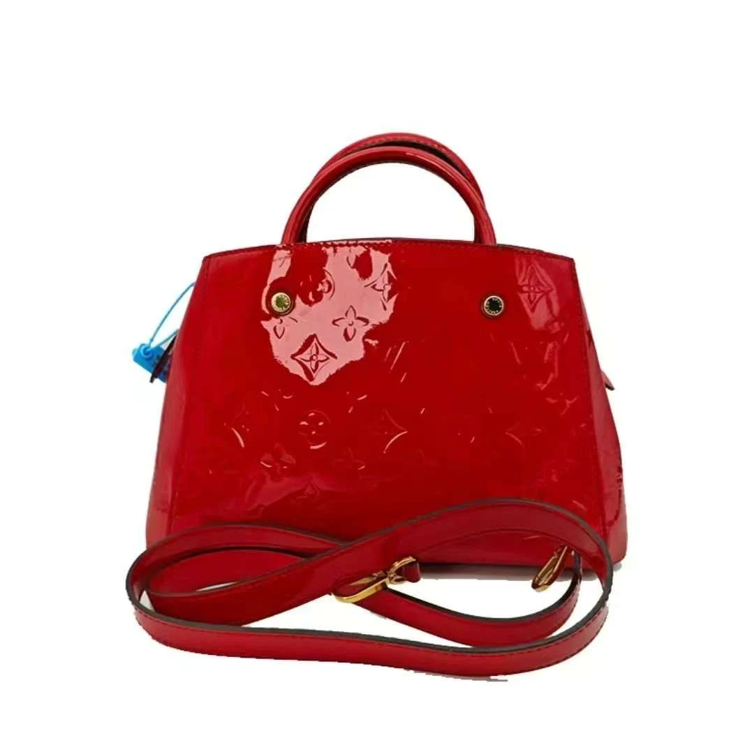 95新 LouisVuitton/路易威登 安洁利 LV红色漆皮蒙田BB