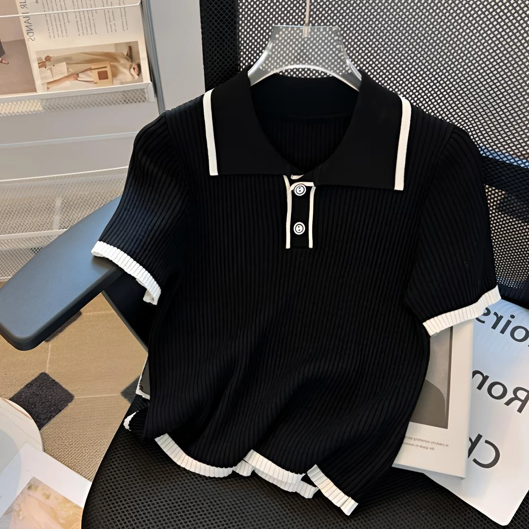 小众炸街高级感女装polo短款小个子冰丝T恤短袖女款爆款2025新款