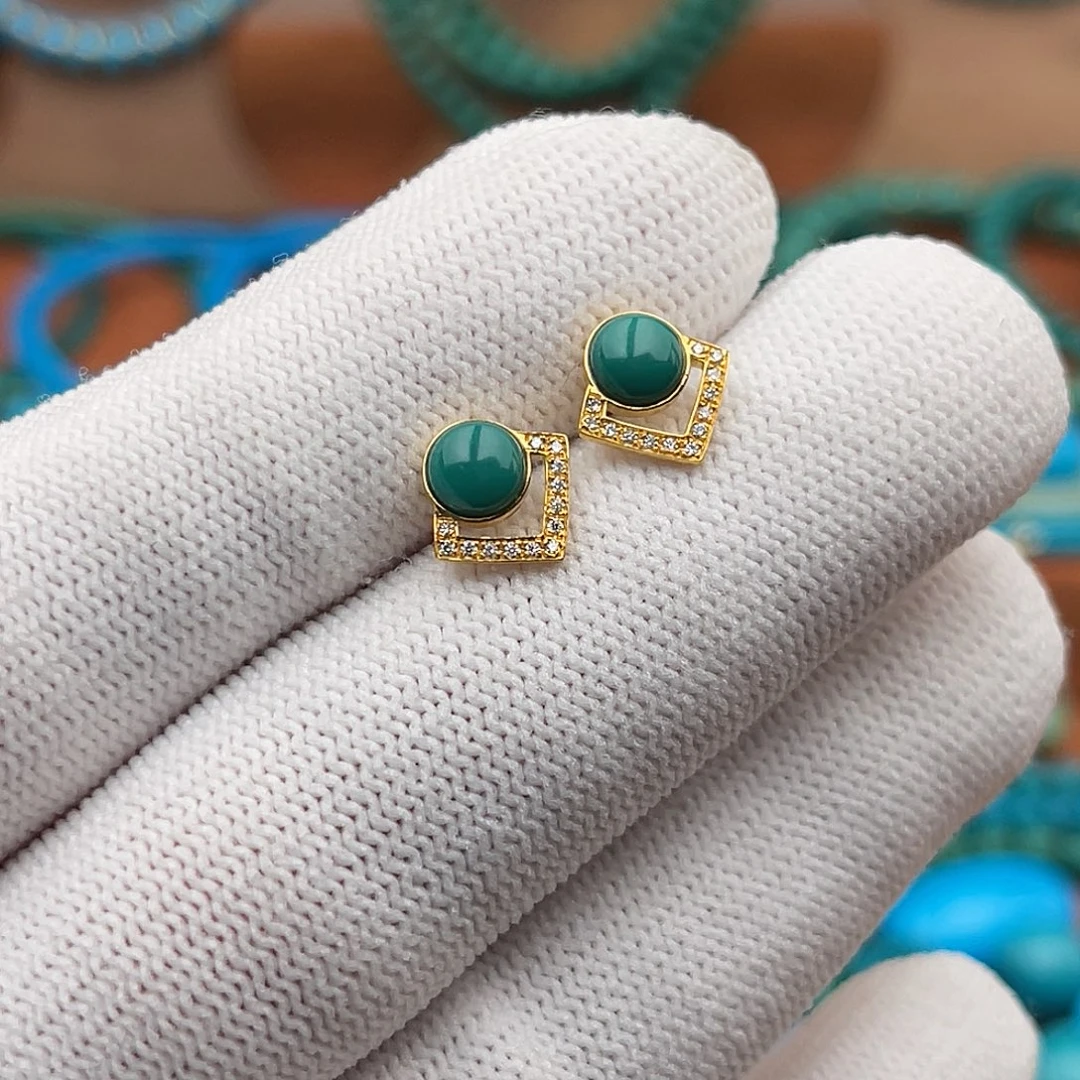 绿松石18K金镶嵌珠宝奇石