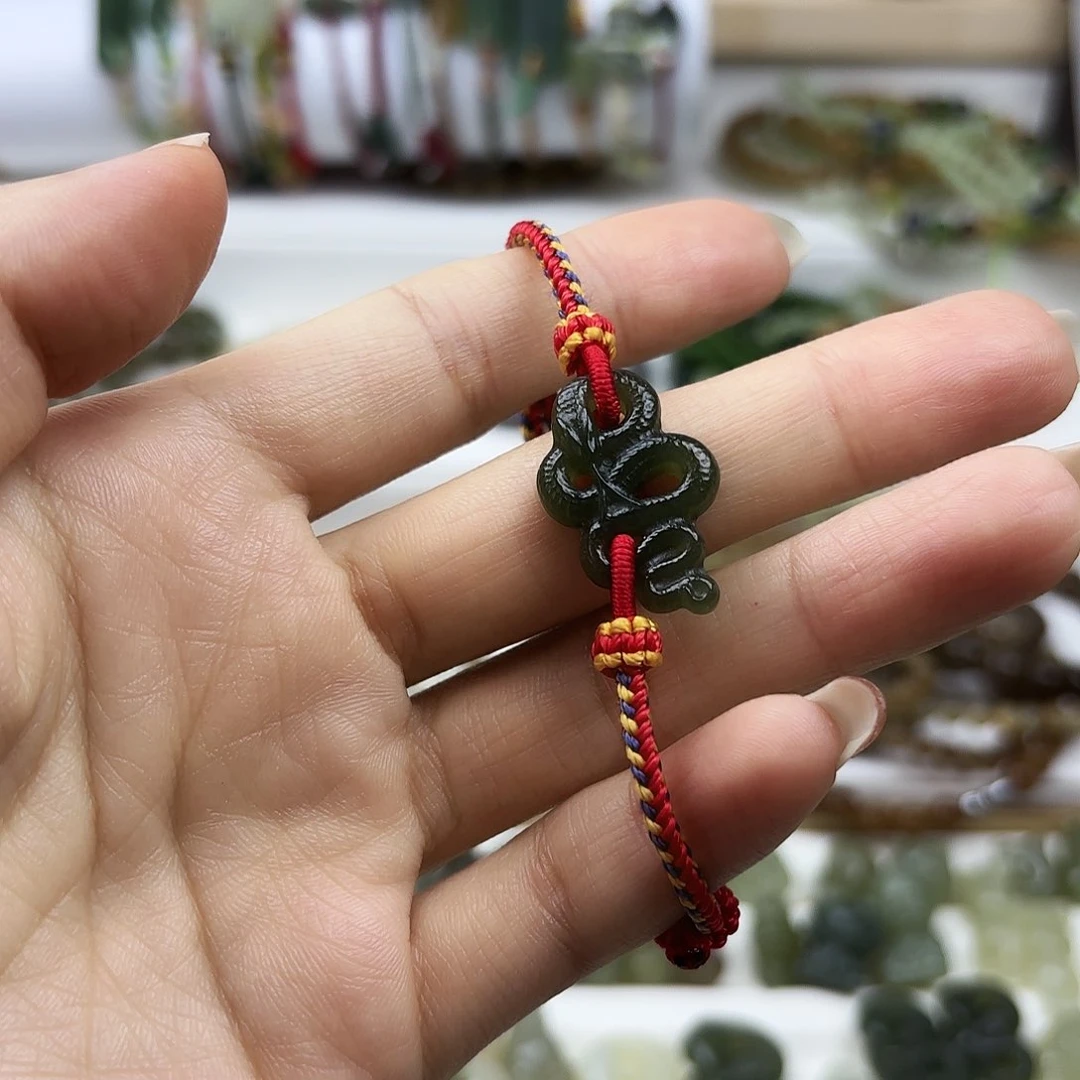 和田玉颈饰未镶嵌生肖蛇手绳