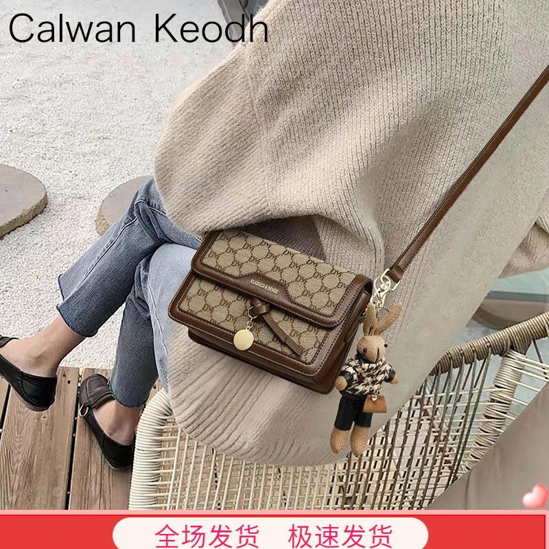 Calwan Keodh包包女包斜挎小方包单肩包休闲生日礼物送女友送老婆