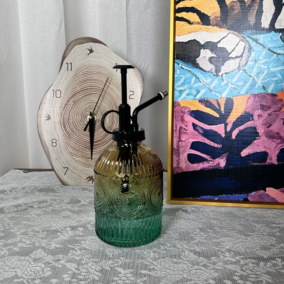 复古园艺浮雕喷壶浇花玻璃喷雾喷雾器消毒器压水壶小型浇水壶