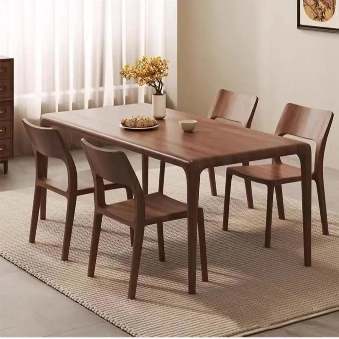 极简轻奢餐桌北美黑胡桃定制链接