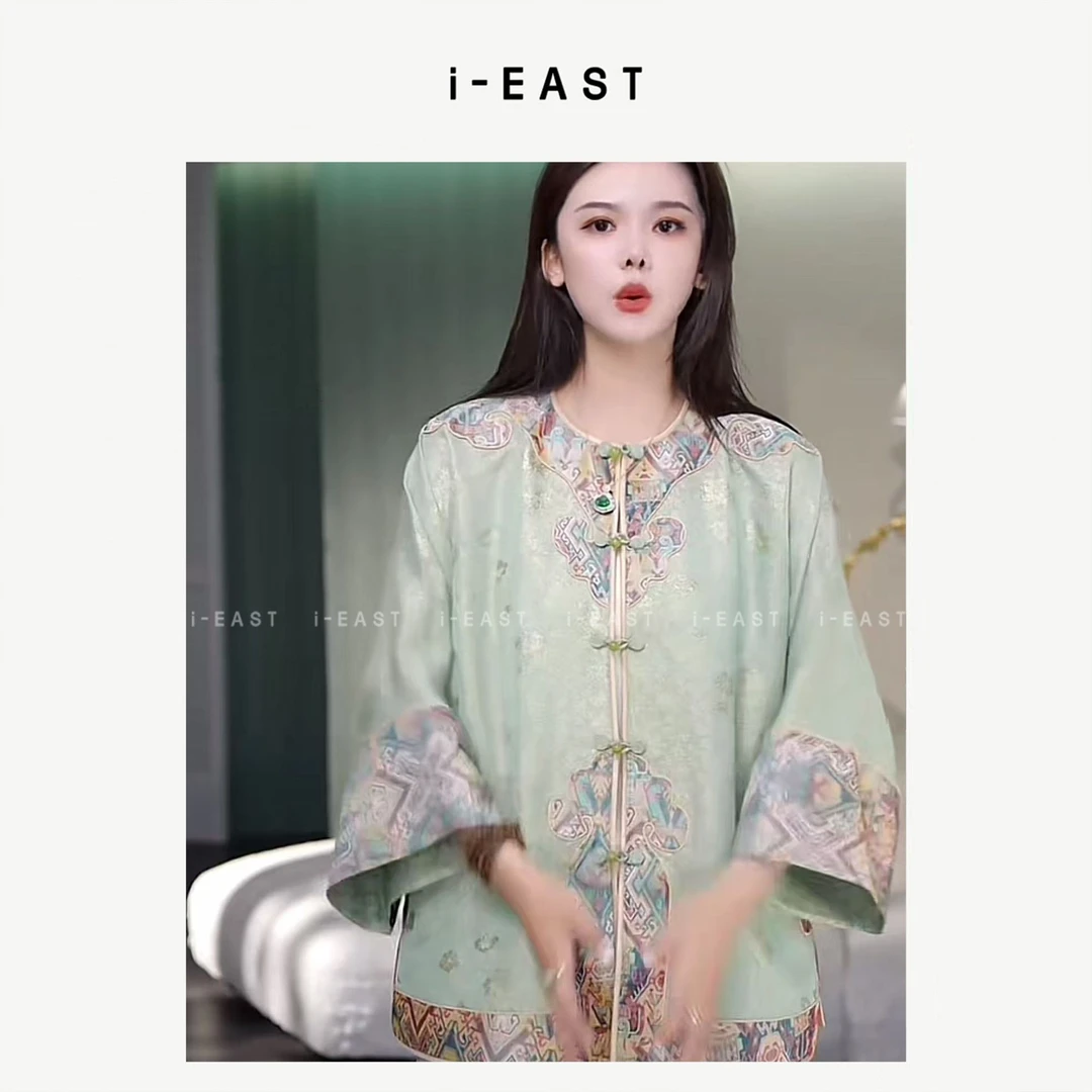 i-EAST 雾岛松松~新中式提花盘扣设计感开衫外套-5X GF5430