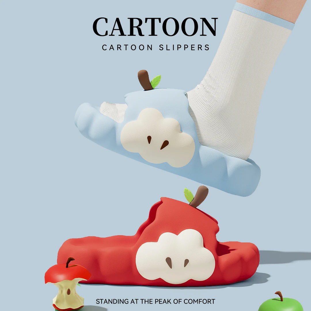 猫力搞怪小苹果拖鞋女款夏季外穿2025新款洗澡防滑厚底学生凉拖女