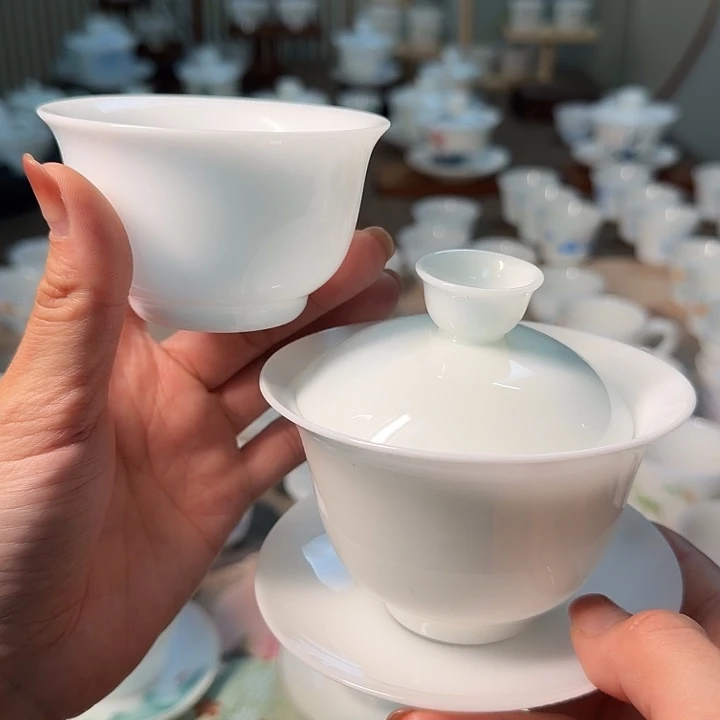 微瑕冰种专场三才盖碗盖下150+2个压手杯