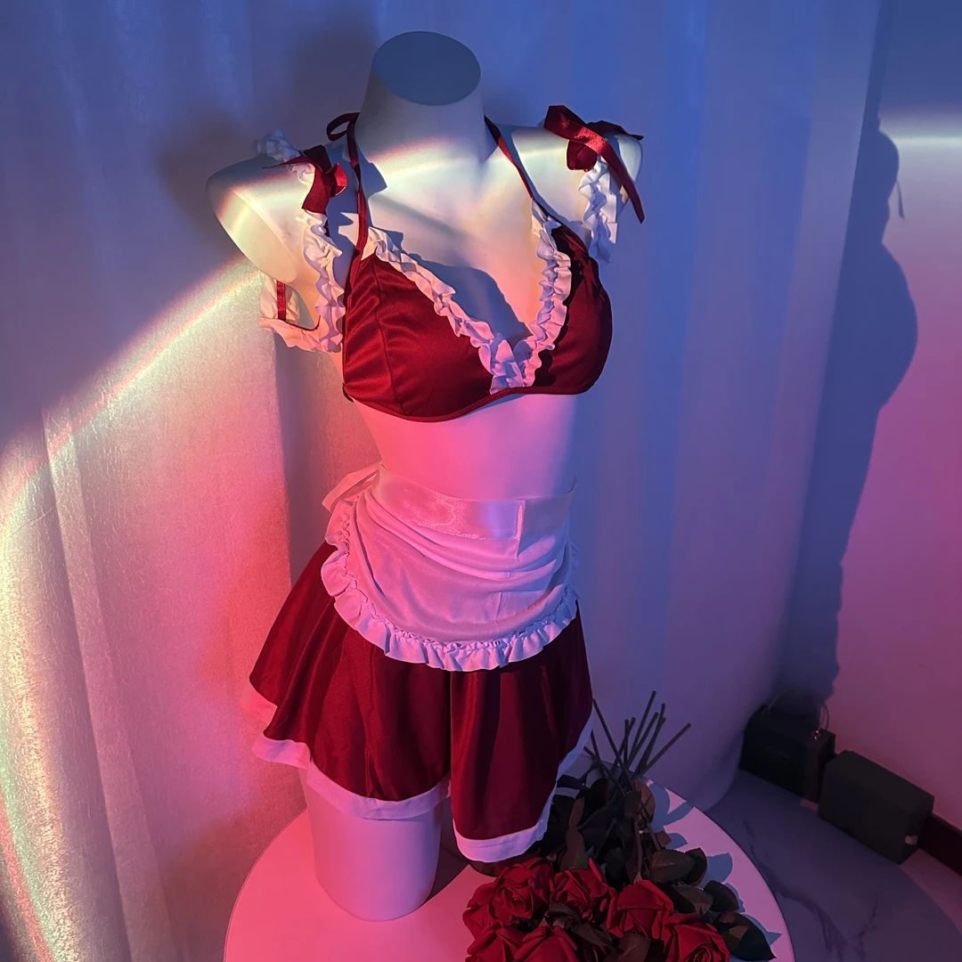 蛋糕【130-210】大码可爱纯欲风蕾丝露背甜美睡裙