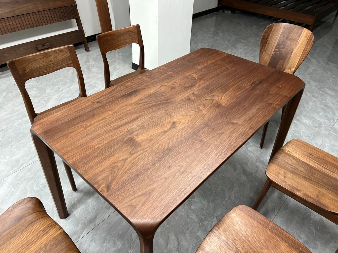 北美黑胡桃实木原木餐桌西餐桌