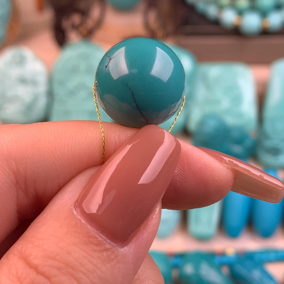 绿松石未镶嵌圆珠16.5