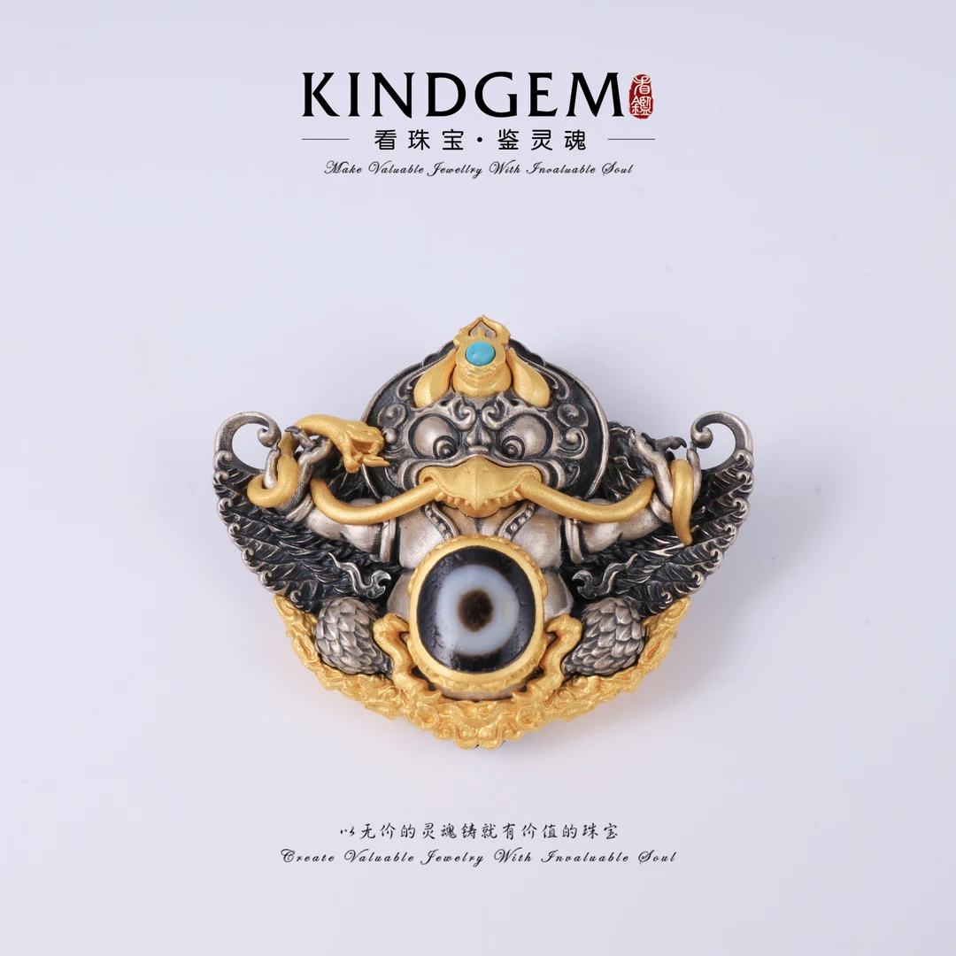 吊坠925银 KindGem古法时尚百搭吊坠（不含链）S-35800