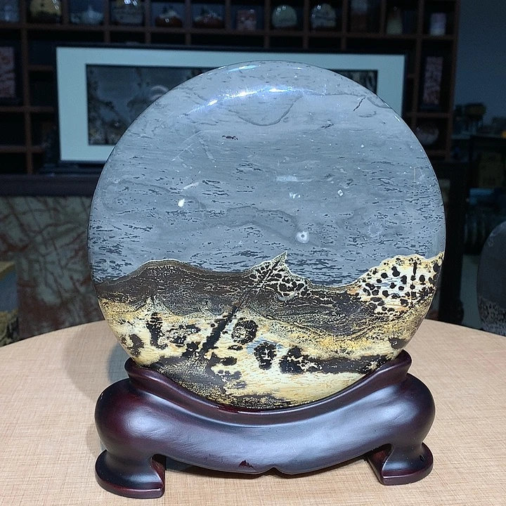 广西国画石摆件，观赏收藏