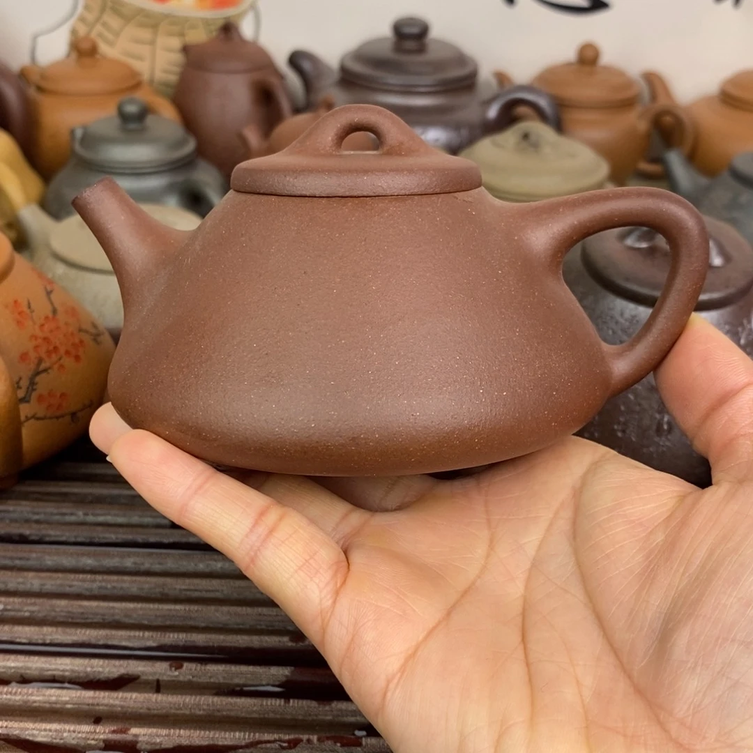 紫砂茶壶200cccc深井羊角山紫泥子冶石瓢