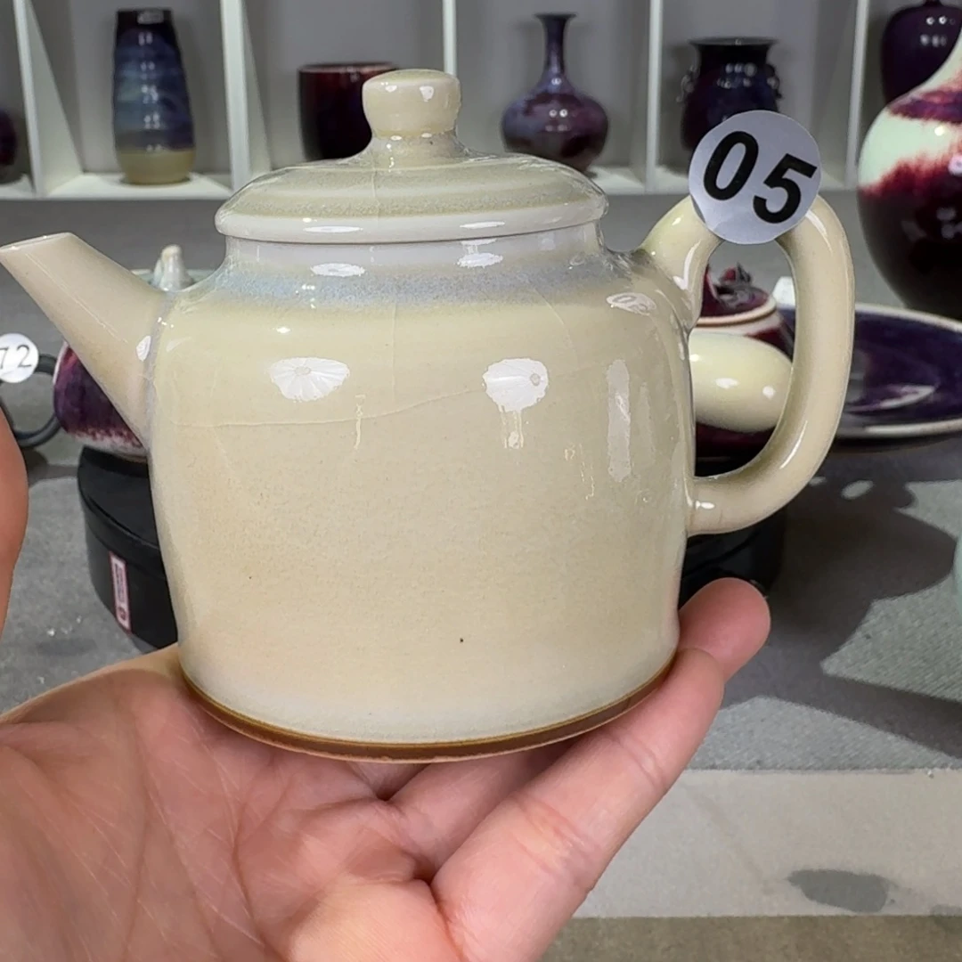 弹****陶摆件福利钧窑茶壶玉石釉