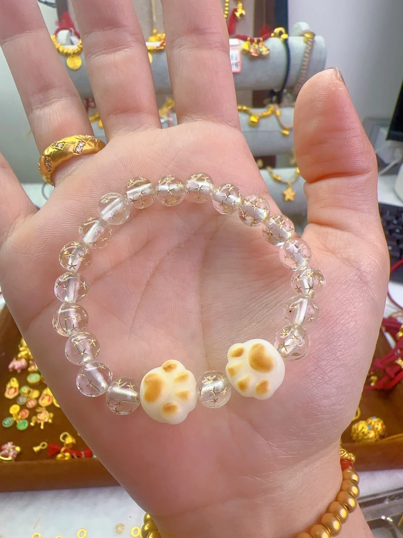 非金属树脂手链 爱心猫爪星星手串