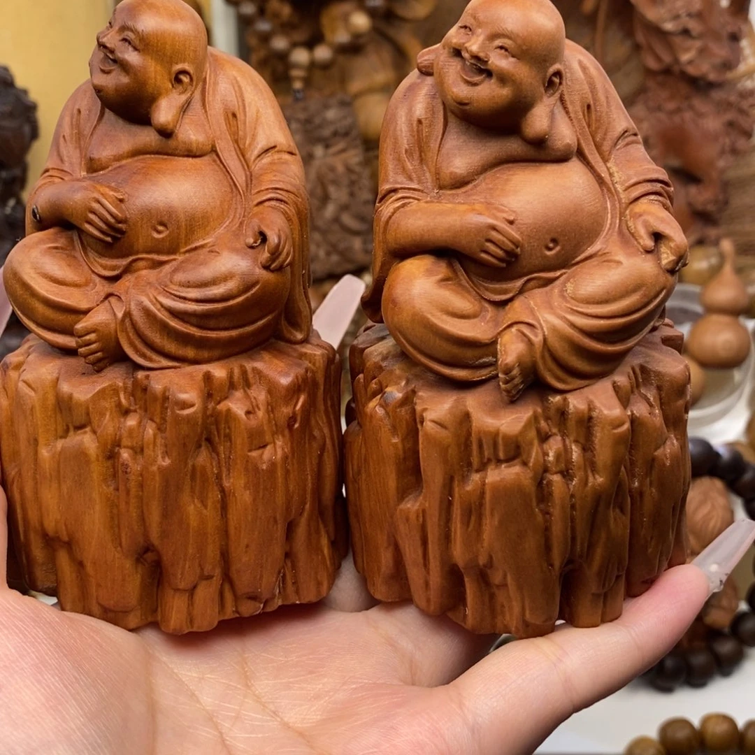 秋***子手串/手链檀香木迈索尔老山檀香弥勒摆件两个奶香，微瑕