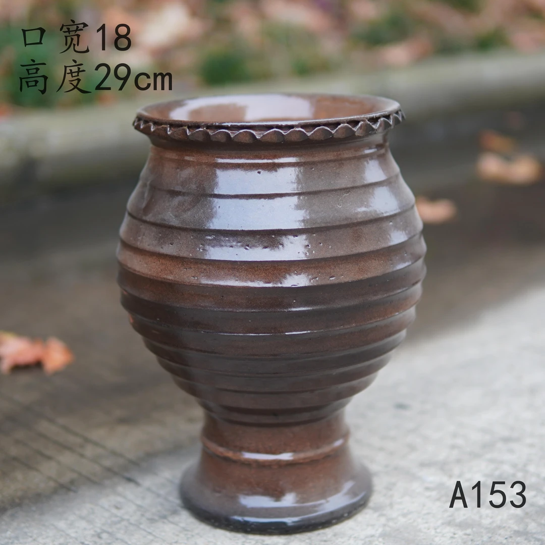 A153 大口径陶瓷花盆多肉绿植透气家用阳台盆栽景观