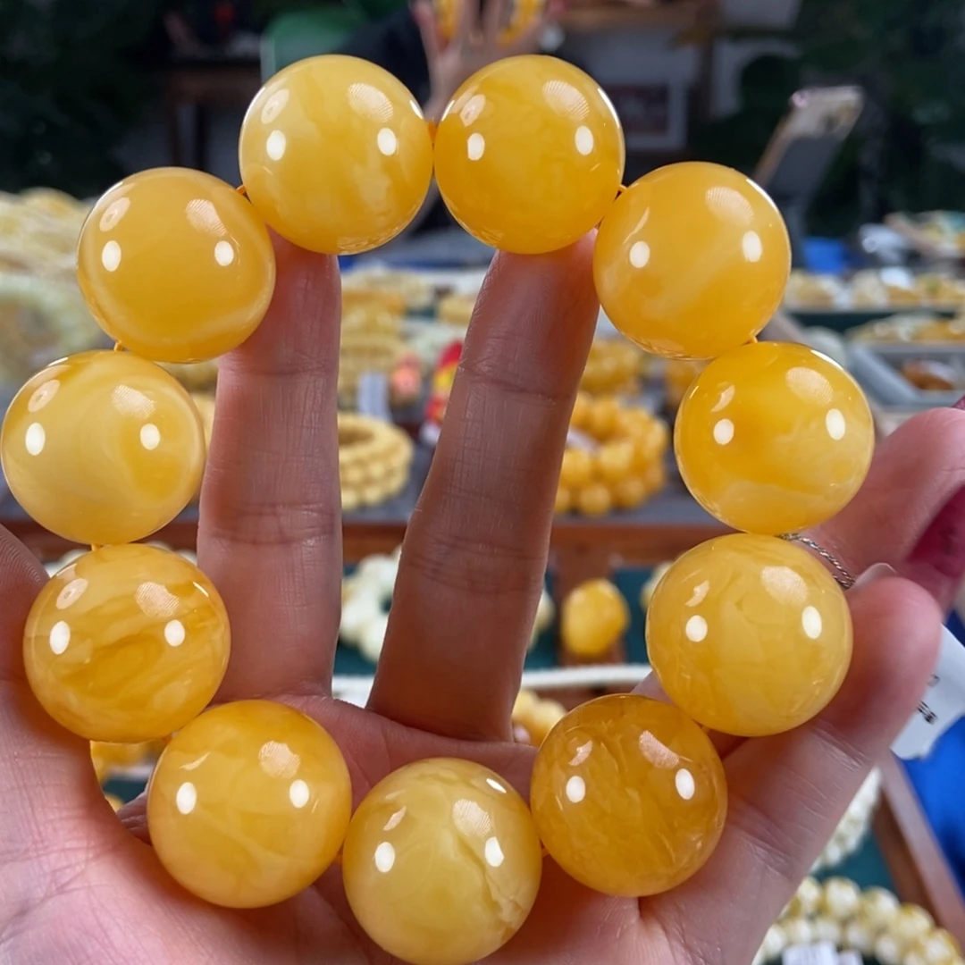 琥珀未镶嵌珠宝奇石22圆珠70
