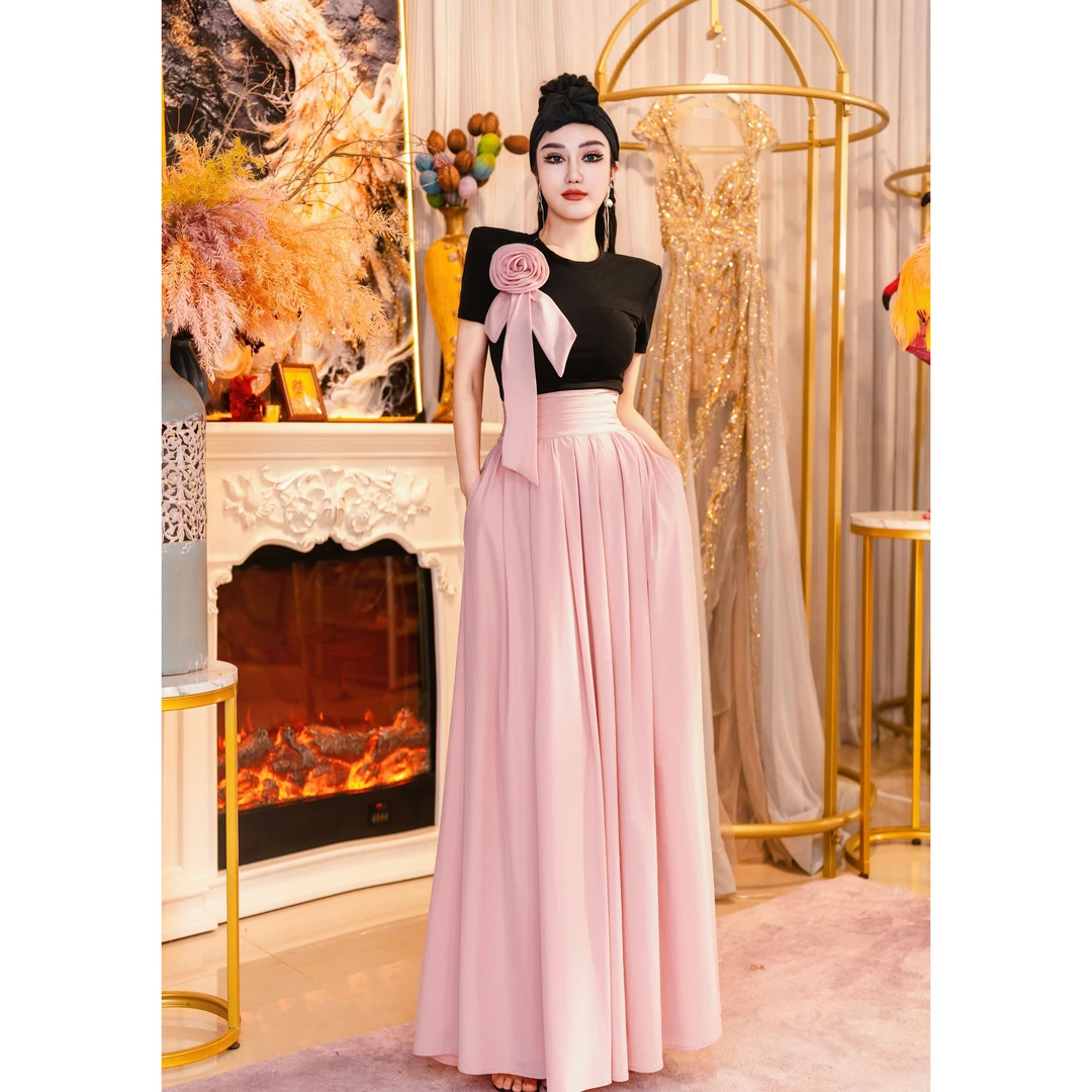 【星姐推荐】星原创高级定制【樱陵】设计师款轻奢名媛粉色半身裙