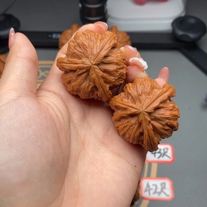 把件文玩核桃上**区40白狮子三棱