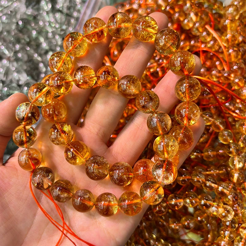 天然黄塔晶男女同款招财转运水晶手链单圈，多样性发一