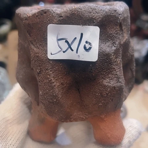 红陶粗陶花盆手工