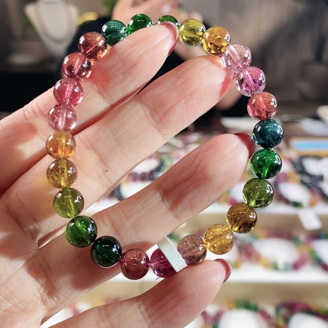 碧玺手串未镶嵌G2418单圈颜色微差