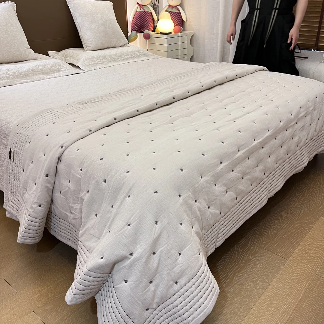 畅姐推荐【点绗棉麻夏被】外贸棉麻机洗空调夏凉被/夏季棉麻夏凉被