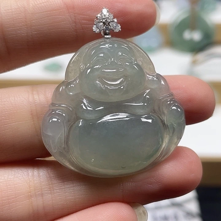 翡翠未镶嵌颈饰天然翡翠佛公35号