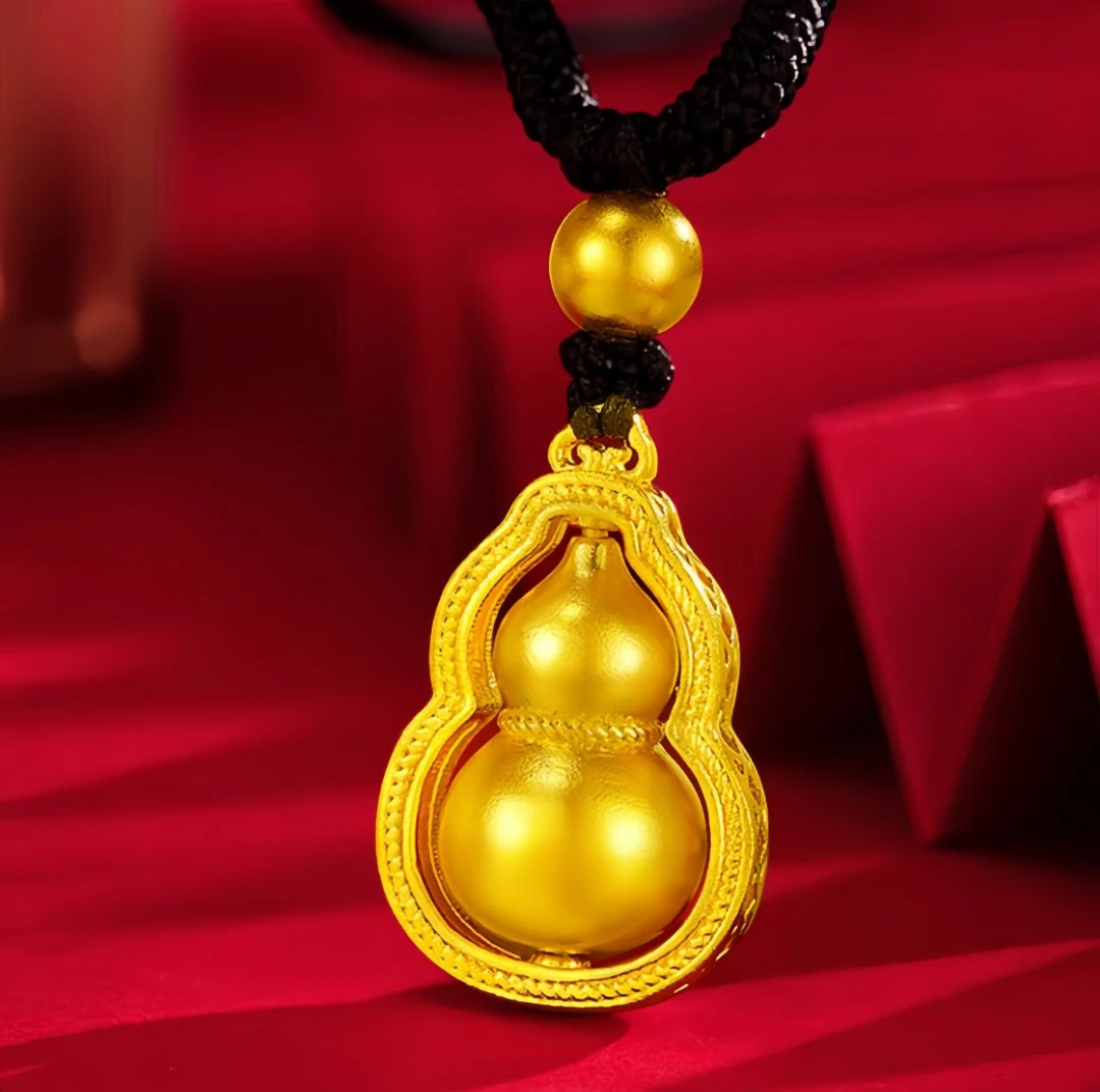 足金葫芦福来运转古法挂坠百搭经典简约时尚
