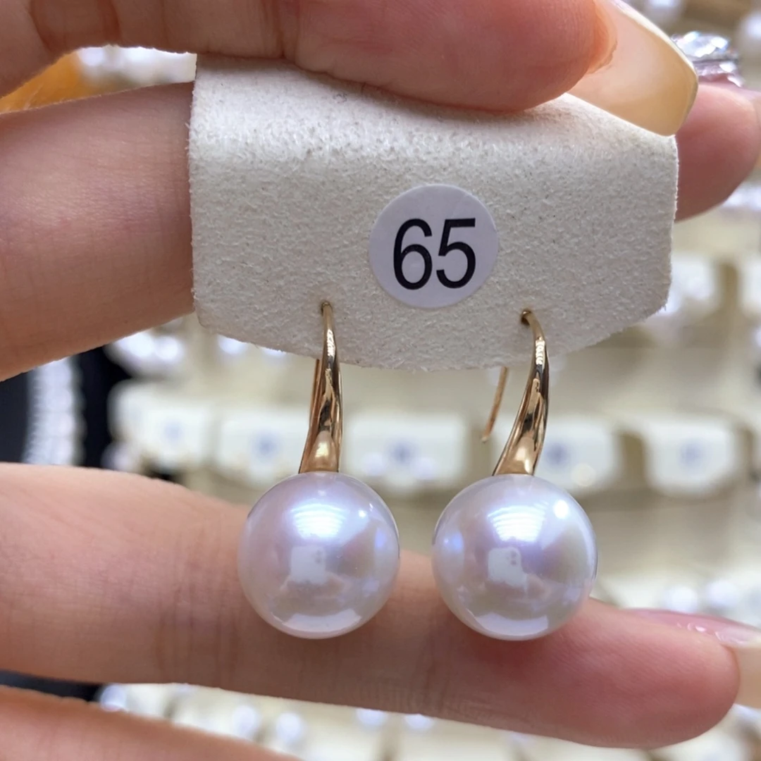 18K金镶嵌耳饰淡水珍珠