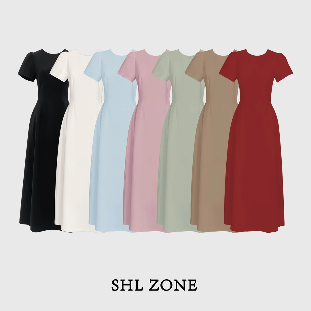 舒胡蕾 生日长裙【短袖版】 夏季薄西装料女装连衣裙气质显瘦时尚