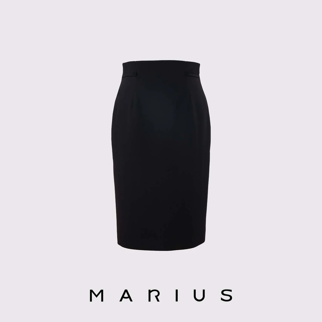 MARIUS【LADY】女装半身裙黑色时尚长款女士气质时尚舒适优雅高腰