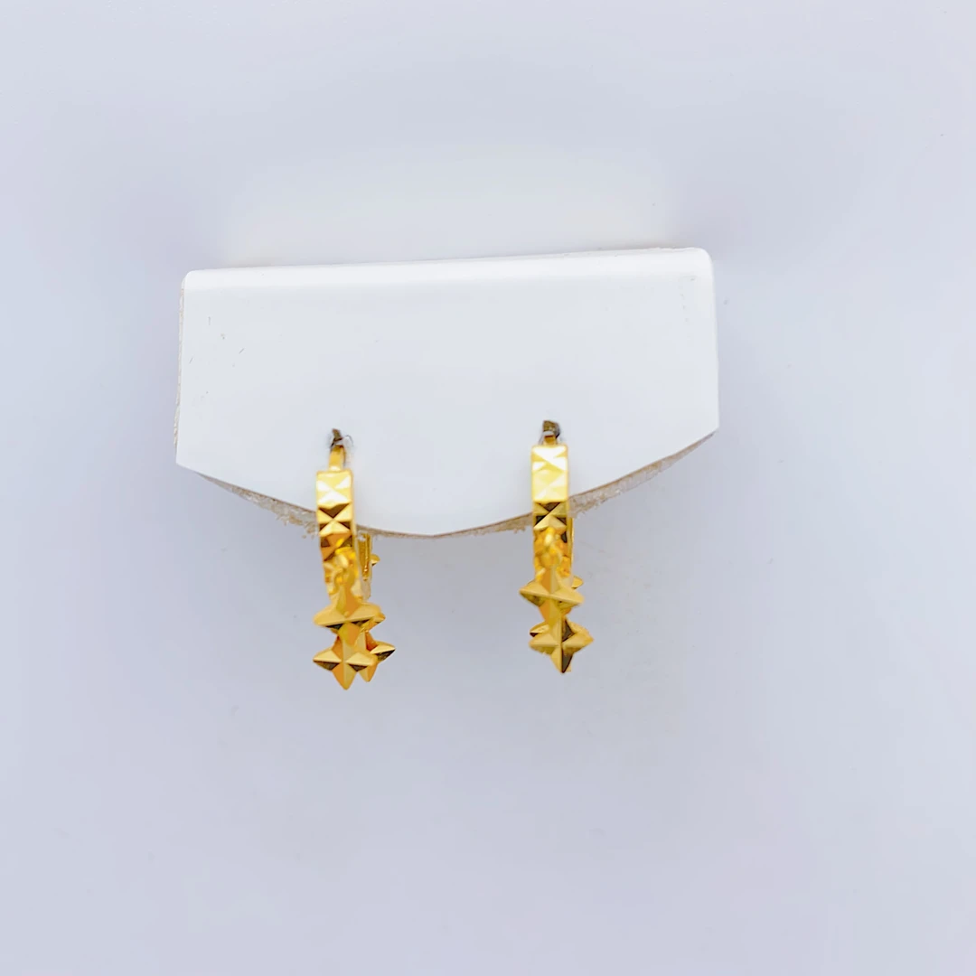 足金 5G工艺时尚星星耳扣 2.78克
