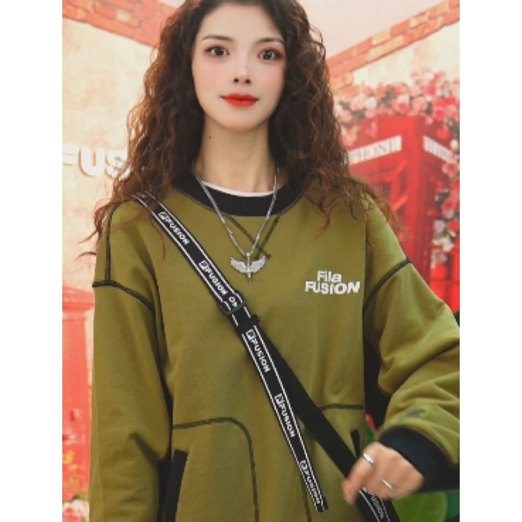 Fila/斐乐新款宽松圆领卫衣时尚休闲潮流复古运动长袖T11M513209